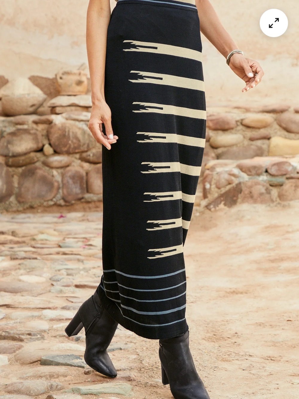 Peruvian Connection Pima Cotton Maxi Skirt Women's Size xl  Black - Picture 2 of 11